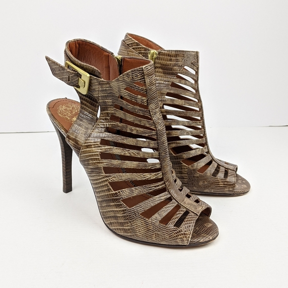 Vince Camuto Aphrodite Leather Snakeskin Heels - Picture 1 of 6